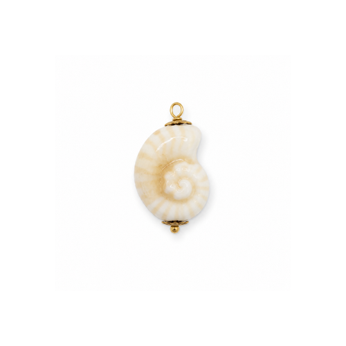 Naturel schelp ammoniet keramiek bedel