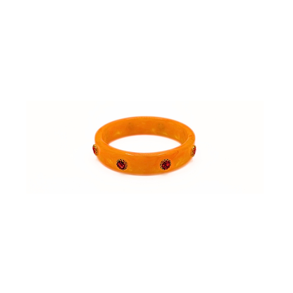 Oranje bangle armband met rode kristallen Casa Jadel
