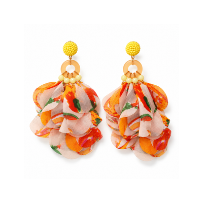 Bloemenprint bohemian statement oorbellen