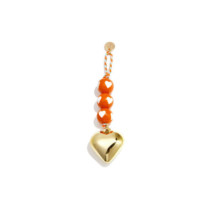 Oranje hartjes kralen tashanger | Bag Charm | Casa Jadel