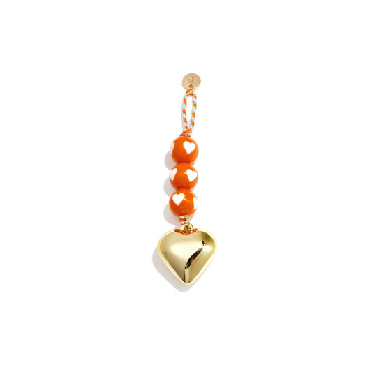 Oranje hartjes kralen tashanger | Bag Charm | Casa Jadel