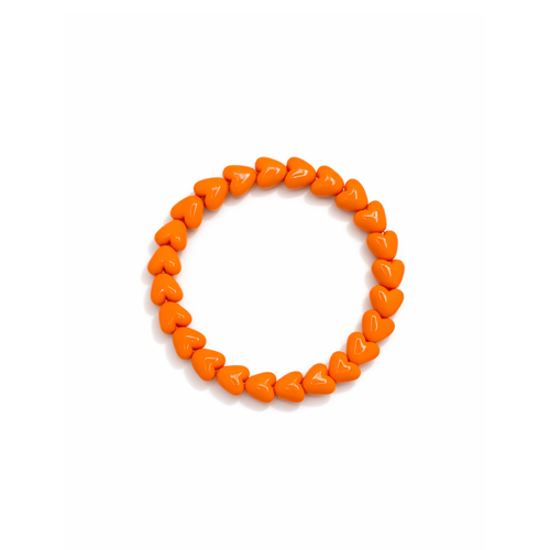 Oranje hartjes kralenarmband