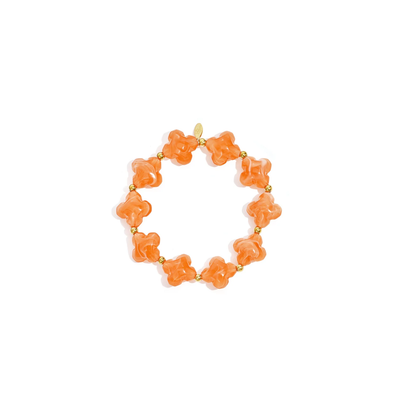 Oranje klaver kralenarmband