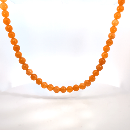 Oranje marmer kristallen kralen ketting