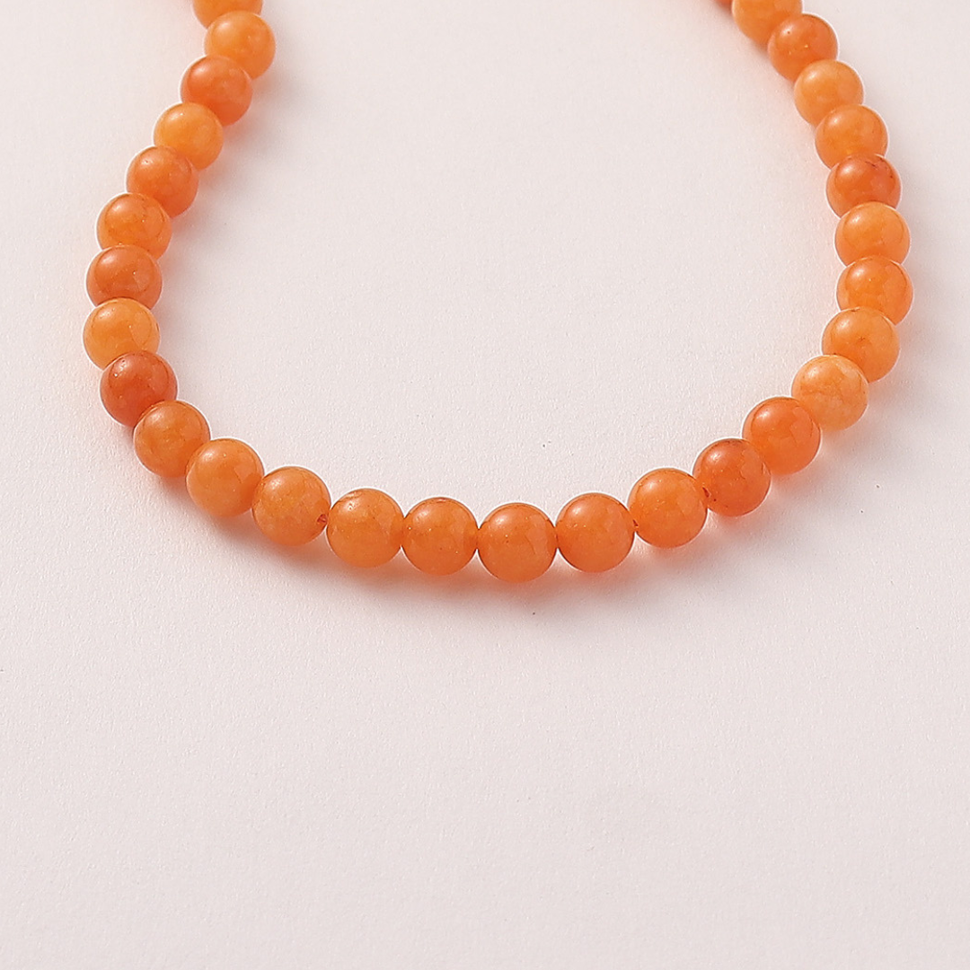 Oranje marmer kristallen kralen ketting