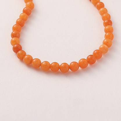 Oranje marmer kristallen kralen ketting