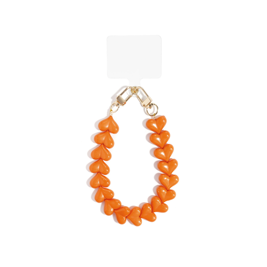 Oranje hartjes telefoonkoord