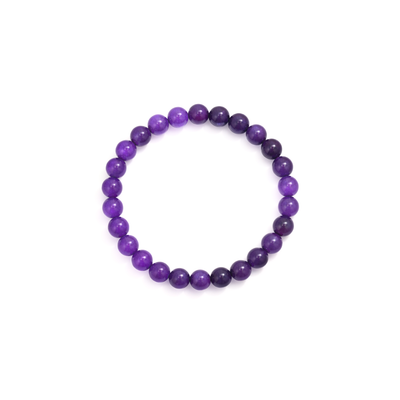 Paarse amethist natuursteen kralenarmband dames elastische armband Casa Jadel