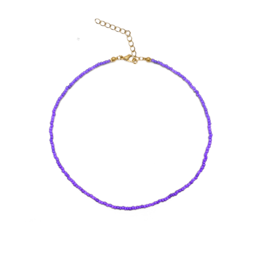 Paarse kleine kralenketting Saar dames minimalistische ketting Casa Jadel
