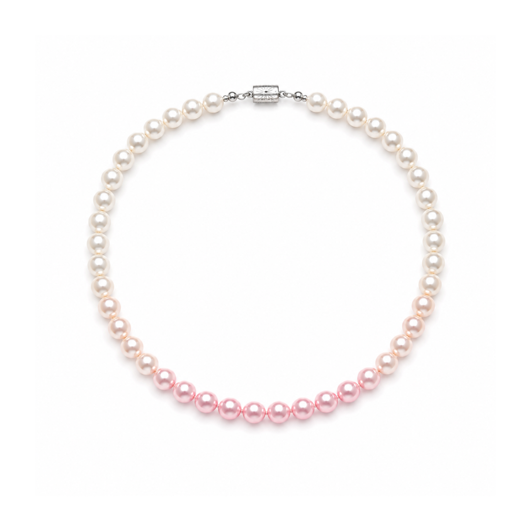 Parelketting met roze verloop en vintage sluiting van Casa Jadel