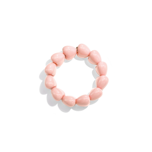 Peach chubby hartjes kralenarmband