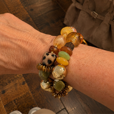 Chunky Kralenarmband Duo Wild Olive