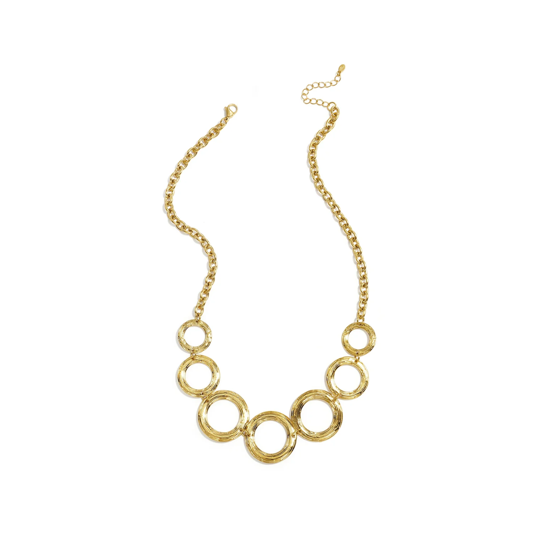 Gouden stament ketting met cirkels