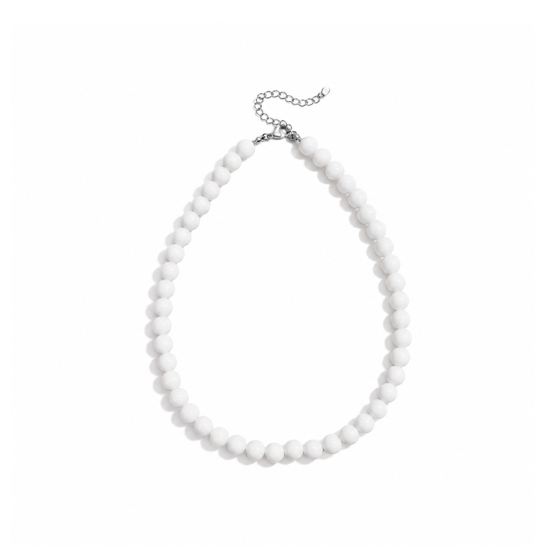 Witte kralenketting