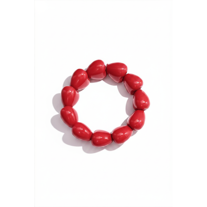 Rode chubby hartjes kralenarmband van Casa Jadel