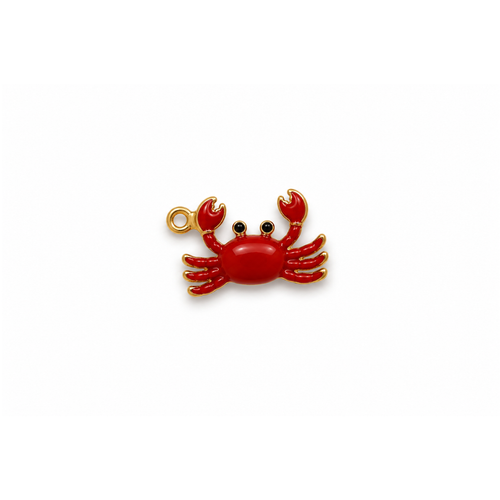 Rode krab bedel met gouden details