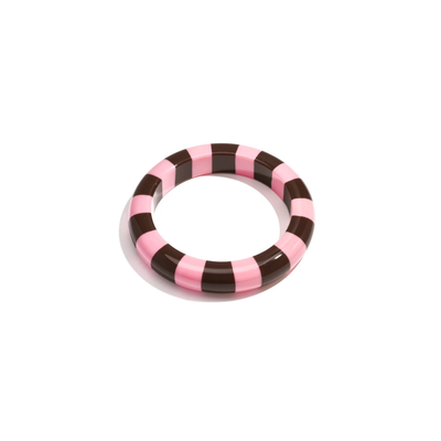 Roze-bruine gestreepte bangle armband Candy