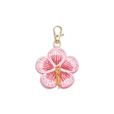Roze glazen bloem tashanger