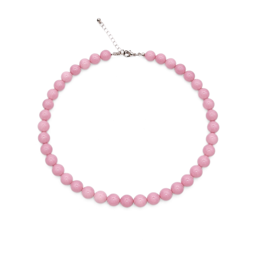 Roze jade natuursteen kralenketting