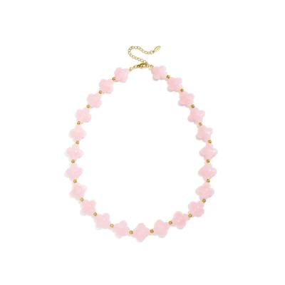 Roze klaver kralenketting