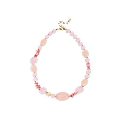 Roze grote kralenketting Rosalie