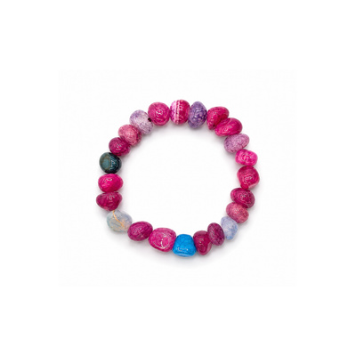Roze oneven agaat natuursteen kralenarmband