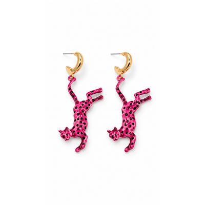 Roze panter oorbellen