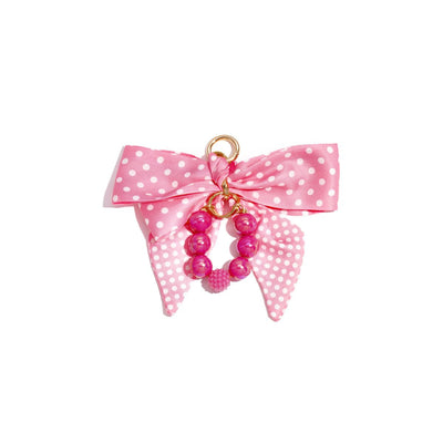 Roze polyester kralen tashanger