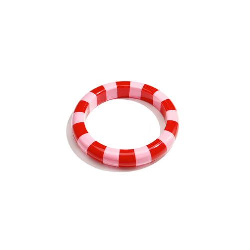 Roze rode gestreepte bangle armband Candy