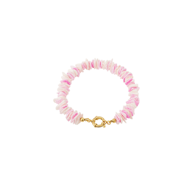 Roze schelpen armband met boeislotje
