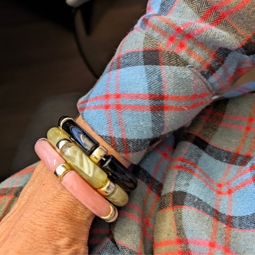 Zwarte gouden tube armband