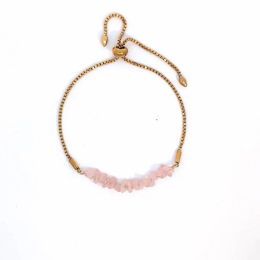 Verstelbare armband met roze steentjes - Casa Jadel