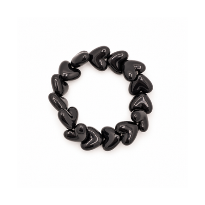 Zwarte hartjes kralenarmband Mara