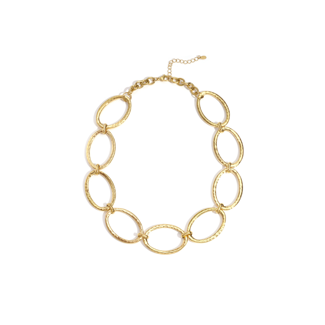 Gouden grote schakels statement ketting