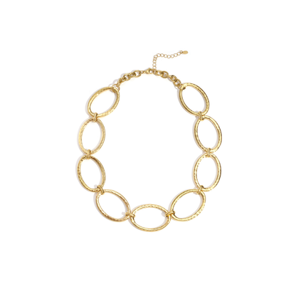 Gouden grote schakels statement ketting