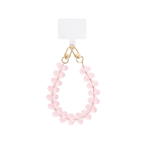 Babyroze hartjes telefoonkoord Clear