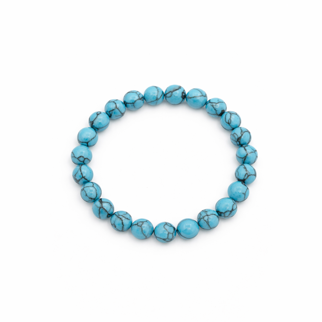 Turkoois natuursteen kralenarmband dames met blauwe kralen Casa Jadel