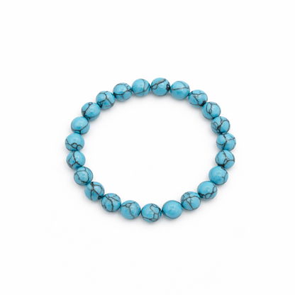 Turkoois natuursteen kralenarmband dames met blauwe kralen Casa Jadel