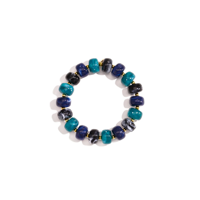 Turquoise blauw chunky kralenarmband Faye