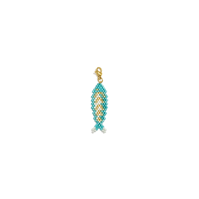 Turquoise kralen vis bedel