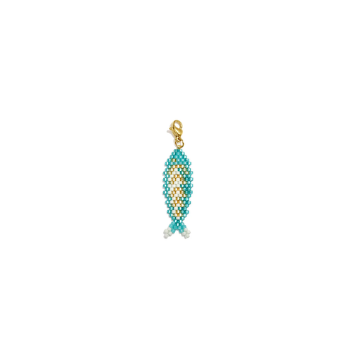 Turquoise kralen vis bedel