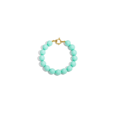 Turquoise kralenarmband met boeislot