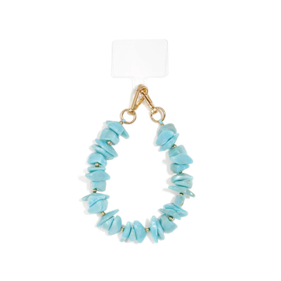 Turquoise chunky splitkralen telefoonkoord