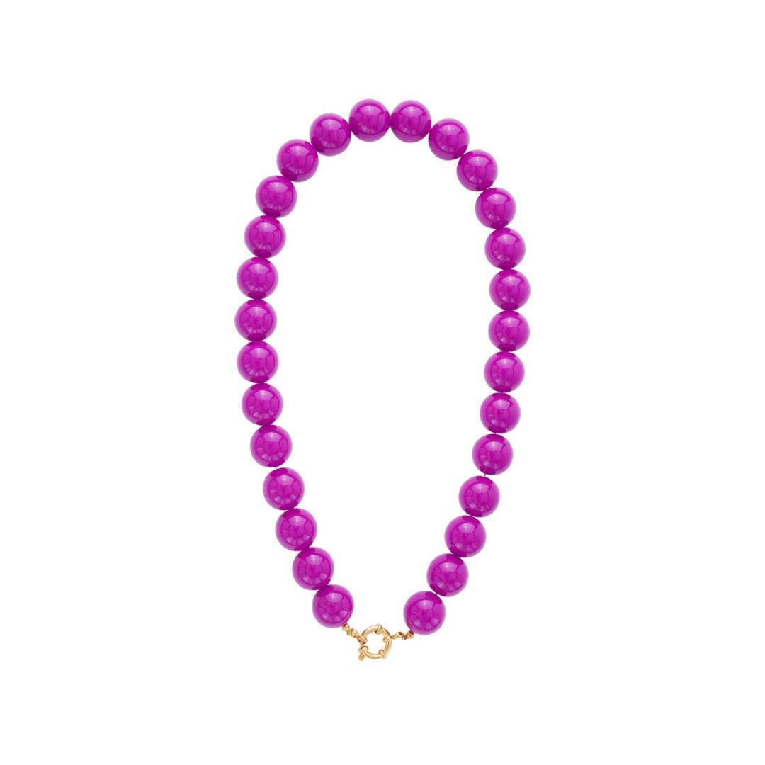 Violet kralenketting dames chunky paarse kralen ketting met goud boeislot Ibiza style