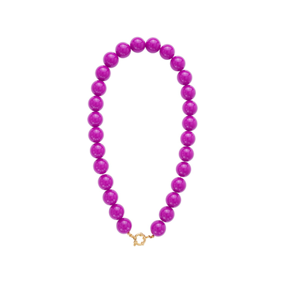 Violet grote kralenketting met boeislot Noor