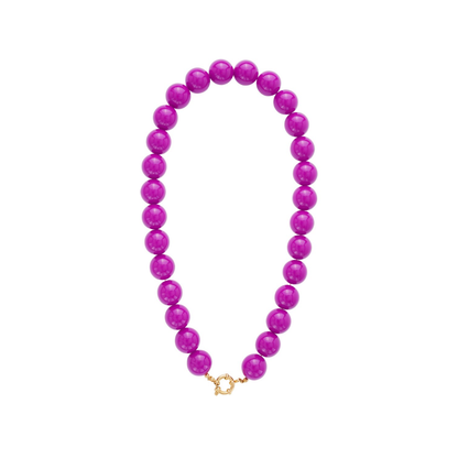 Violet kralenketting dames chunky paarse kralen ketting met goud boeislot Ibiza style
