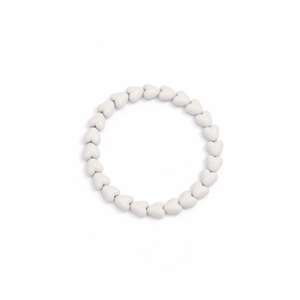 Witte hartjes kralenarmband elastisch dames armband