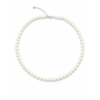 Witte lange kralenketting Romy met fijne kralen en verlengstuk