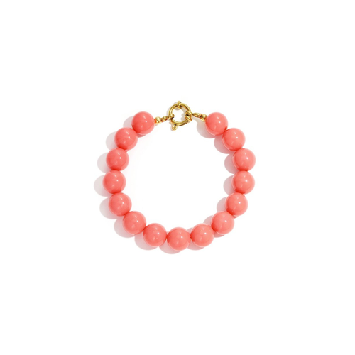 Zalmroze kralenarmband met boeislot