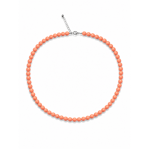 Zalmroze lange kralenketting Romy
